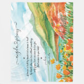 Blanket met oceaan, blauwe hemel en bloemen fleece deken (Voorkant)