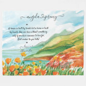 Blanket met oceaan, blauwe hemel en bloemen fleece deken (Voorkant (Horizontaal))