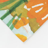 Blanket met oceaan, blauwe hemel en bloemen fleece deken (Hoek)