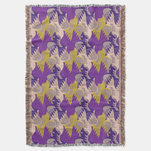 Blanket met Paarse schroefdraad 1 van het vogelpat Deken (Voorkant Verticaal)
