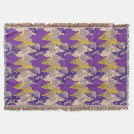 Blanket met Paarse schroefdraad 1 van het vogelpat Deken