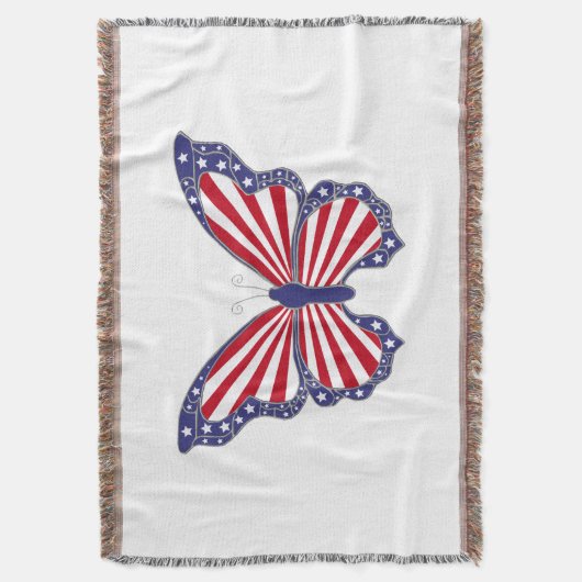 Blanket met patriottische vlinder deken (Voorkant Verticaal)