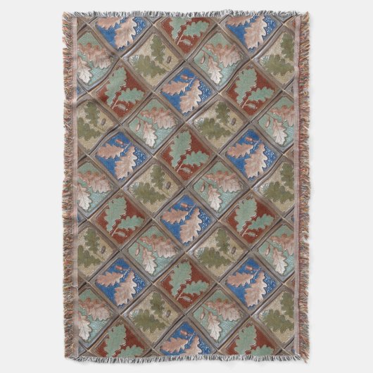 Blanket met rugleuning met eiken bladeren deken (Voorkant Verticaal)