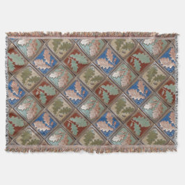 Blanket met rugleuning met eiken bladeren deken