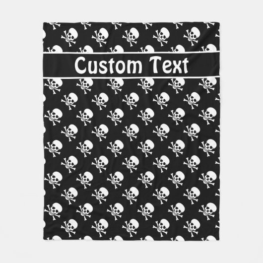 Blanket met schedel en kruisbeenderen met aangepas fleece deken (Voorkant)