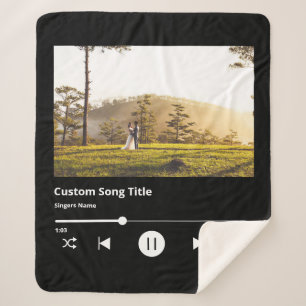 Blanket met Song-gepersonaliseerde foto-muziek Sherpa Deken
