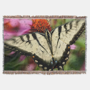 Blanket met vlinder en regendruppels deken