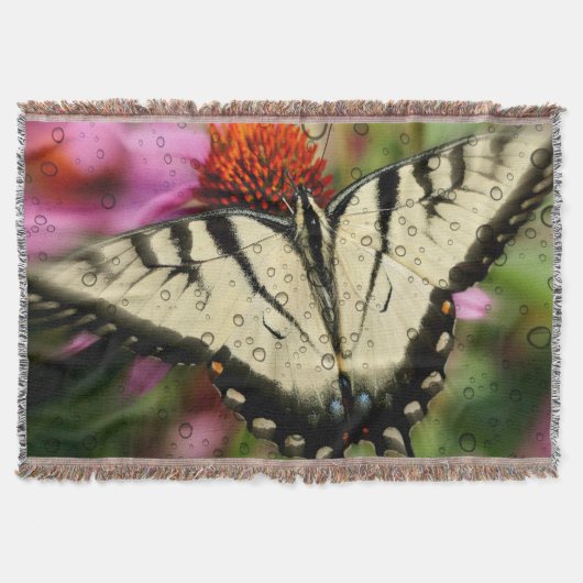 Blanket met vlinder en regendruppels deken (Voorkant)