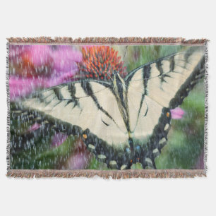 Blanket met vlinder en regendruppels deken