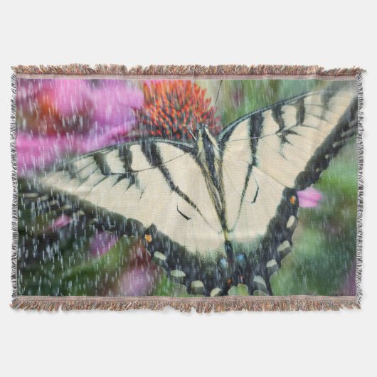 Blanket met vlinder en regendruppels deken (Voorkant)