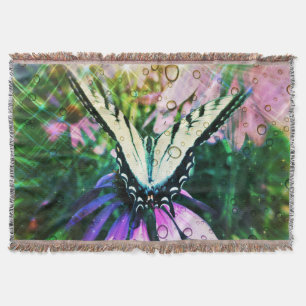 Blanket met vlinder en regendruppels deken