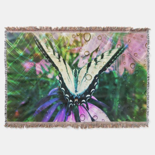 Blanket met vlinder en regendruppels deken (Voorkant)
