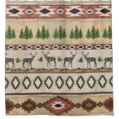 Blanket Pattern Mountain Rustic Lodge Deer Douchegordijn (Voorkant)