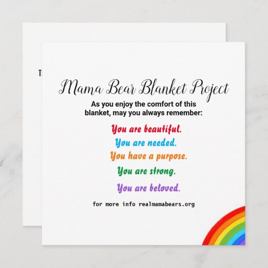 Blanket-projectkaart Feestdagenkaart (Voorkant / Achterkant)