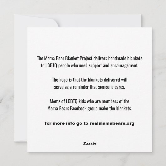 Blanket-projectkaart Feestdagenkaart (Achterkant)