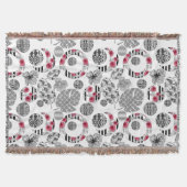 Blanket, rood en zwart, kantelen, patchwork deken (Voorkant)