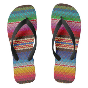 Blanket Stripes Ethnic Mexican Fabric Pattern Teenslippers