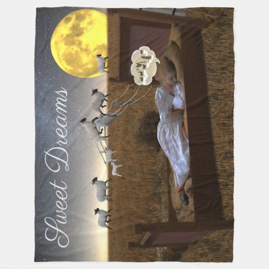 Blanket Sweet Dreams Child Counting Sheep Fleece Deken (Voorkant)