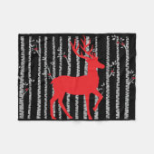 Blanket van Black and White Birch Forest Fleece (Voorkant (Horizontaal))