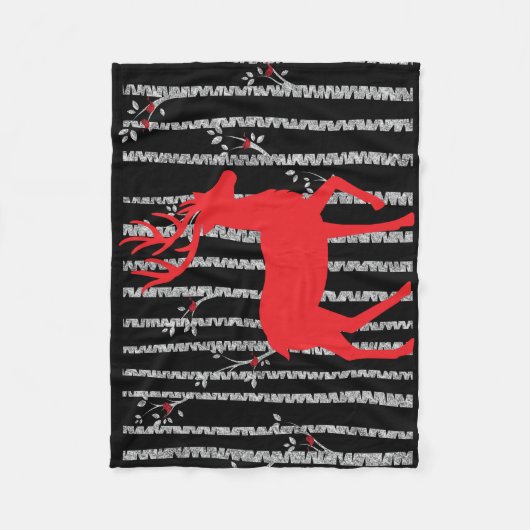 Blanket van Black and White Birch Forest Fleece (Voorkant)