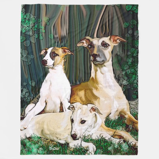 Blanket van de familie Whippet Fleece Deken (Voorkant)
