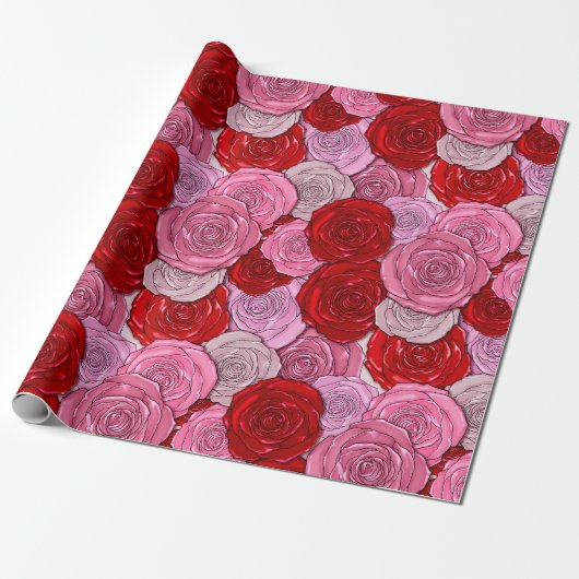 Blanket van Rozen Cadeaupapier (Uitgerold)