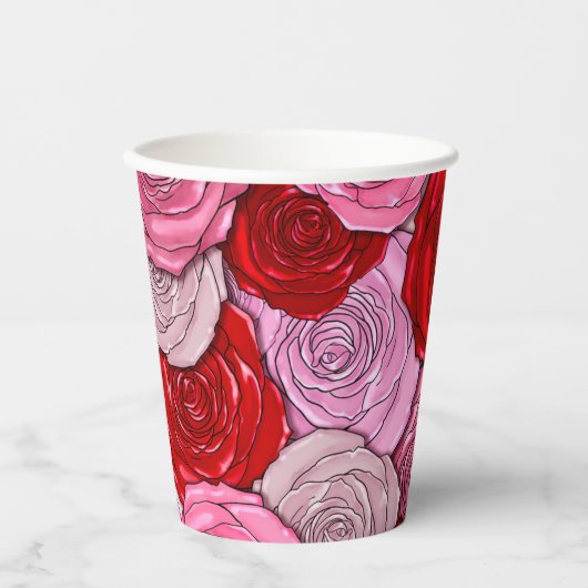 Blanket van Rozen Papieren Bekers (Voorkant)