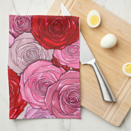 Blanket van Rozen Theedoek (Quarter Fold)