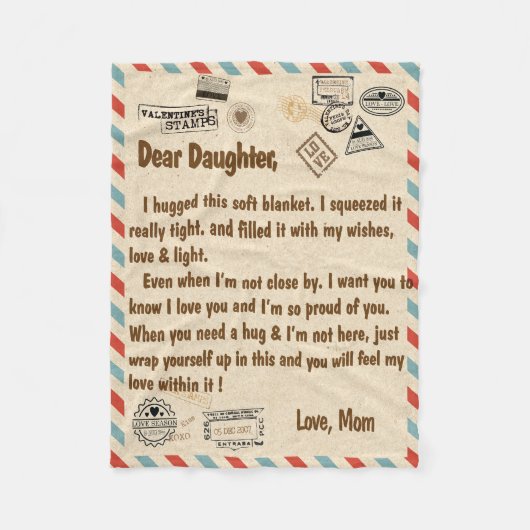 Blanket voor dochter, beste dochter fleece deken (Voorkant)