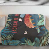 Blanket voor jongens met Dinosaur en gouden olie Fleece Deken