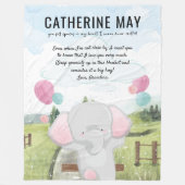 Blanket voor kleinkind met bericht en olifant fleece deken (Voorkant)