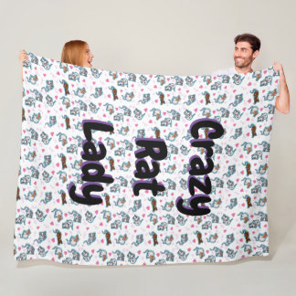 Blanket voor rattenlovers - Crazy Rat Lady Fleece Deken