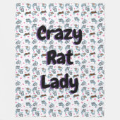 Blanket voor rattenlovers - Crazy Rat Lady Fleece Deken (Voorkant)
