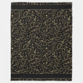 Blanket voor zwarte en gouden Muzieknoten Fleece Deken (Voorkant)