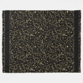 Blanket voor zwarte en gouden Muzieknoten Fleece Deken (Voorkant (Horizontaal))