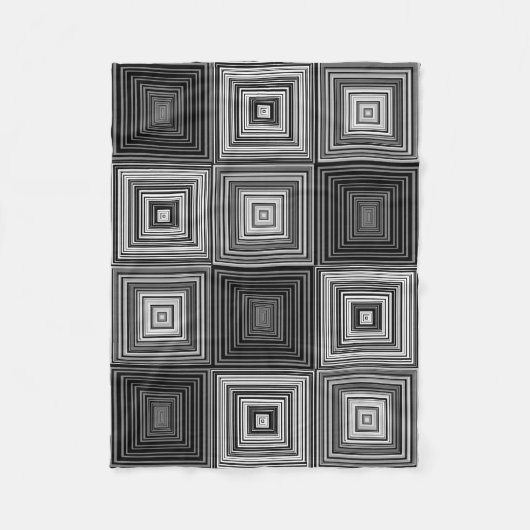 Blanket voor zwarte, witte en grijze vierkantjes fleece deken (Voorkant)