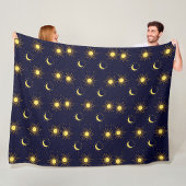 Blanket with deep blue background fleece deken