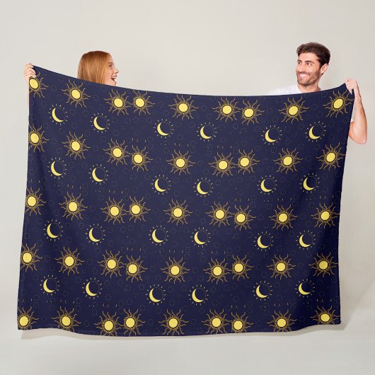 Blanket with deep blue background fleece deken