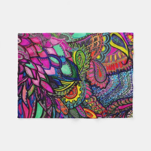 Blanket Zen Tangle Close-up Art Michele Zurine Fleece Deken (Voorkant (Horizontaal))