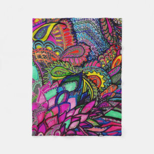 Blanket Zen Tangle Close-up Art Michele Zurine Fleece Deken