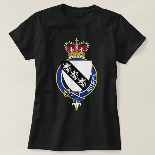 Blanton Coat of Arms Family Crest T-shirt (Design voorkant)