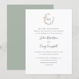 Blanzend bloesem formele bruiloft kaart