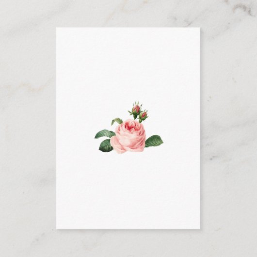 Blanzende roze roze bloemen - Elegant huwelijk Informatiekaartje (Achterkant)