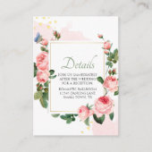 Blanzende roze roze bloemen - Elegant huwelijk Informatiekaartje (Voorkant)