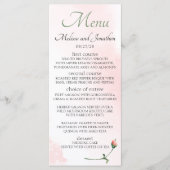 Blanzende roze roze bloemen - Elegant huwelijk Menu (Voorkant)