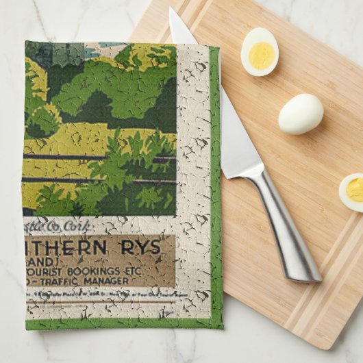  Blarney Castle Travel Advertisement Theedoek (Quarter Fold)