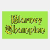 Blarney Champion groene rechthoek stickers (Voorkant)