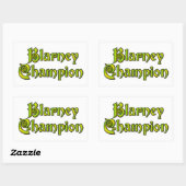 Blarney Champion witte rechthoek stickers (Vel)