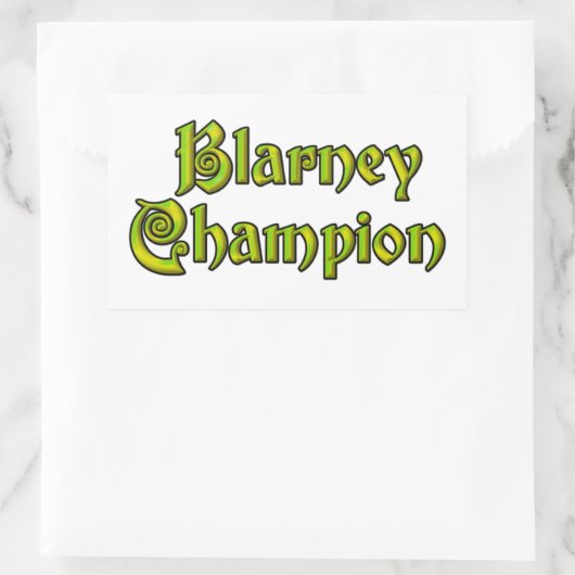 Blarney Champion witte rechthoek stickers (Tas)