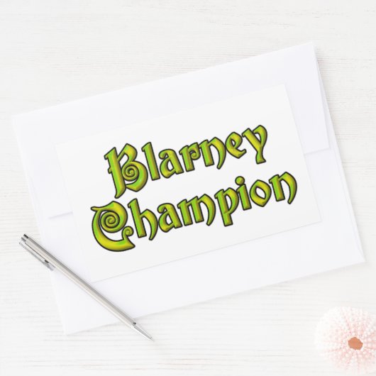 Blarney Champion witte rechthoek stickers (Envelop)